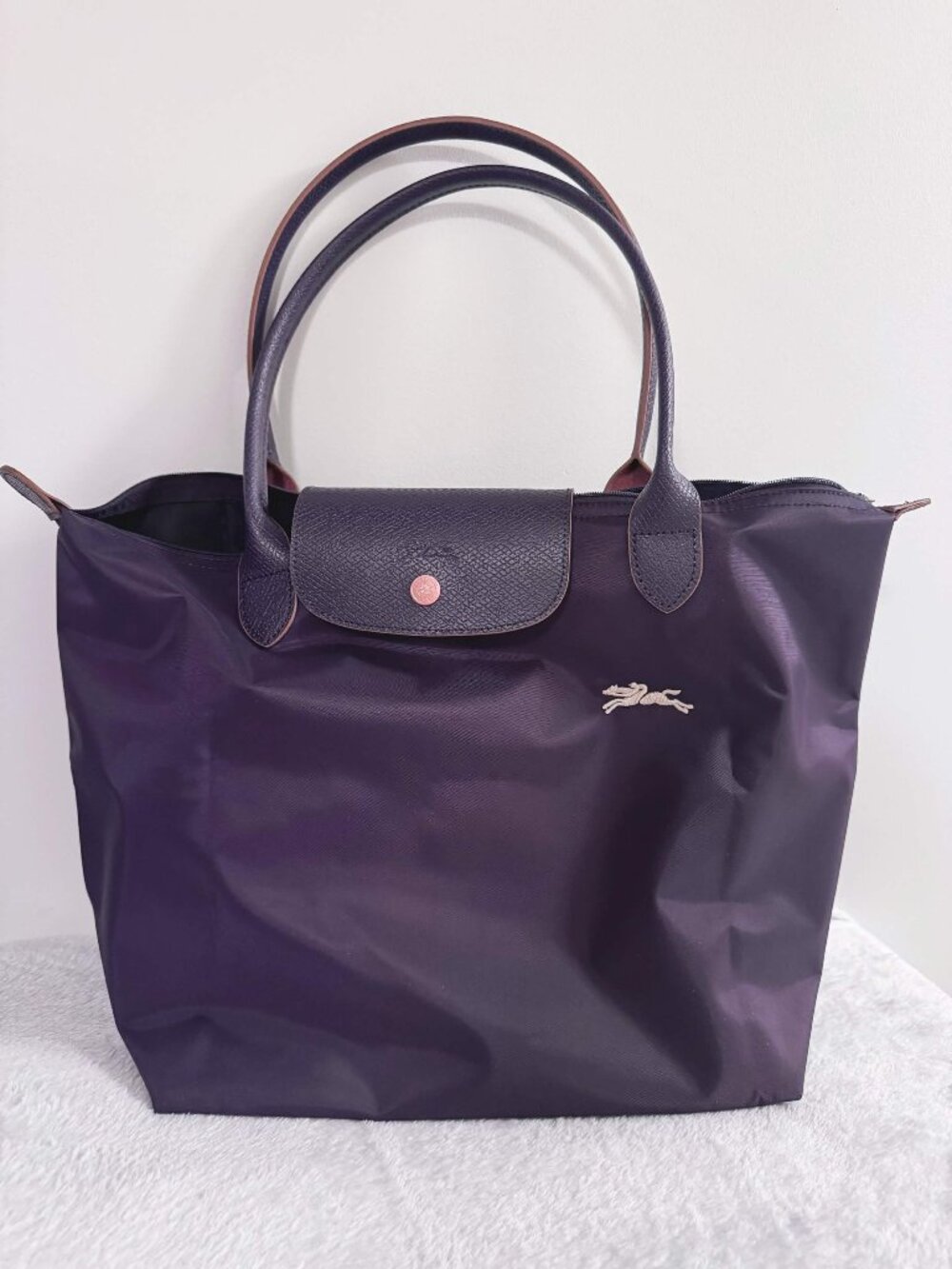 NWOT Longchamp Le Pliage Shoulder Tote Bag - Large Bilberry Purple
